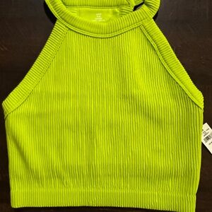 New Aerie Super Seamless Cropped High-Neck Halter Top, Tank in a Medium.